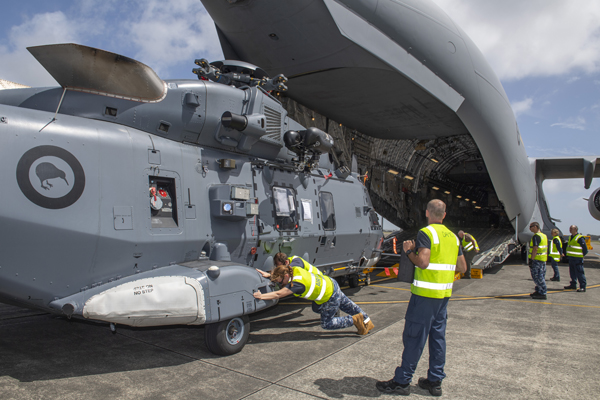 NZDF aircraft and personnel on the tarmac