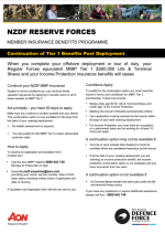 Reserve Force insurance continuation of insurance after deployment 